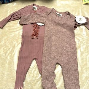 Hanna Kay set of two onesies. 9 months. New with tags. Retail: 35/each.